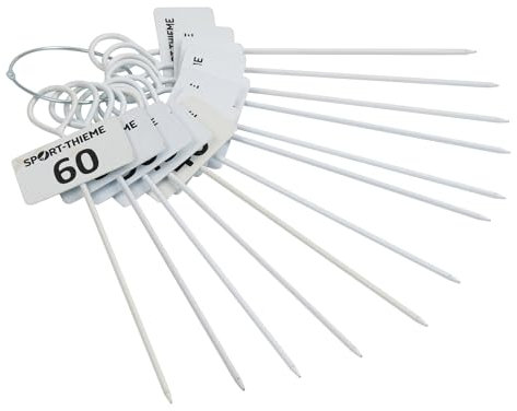 Sport-Thieme Stecktafeln Wurf Set | Zur Orientierung und Wurfweiten-Kennzeichnung | Wettersicherer Stahl | 12 oder 20 Schilder | Inkl. Transportring | Outdoor