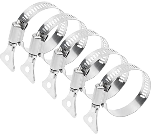 NASSMOSSE Fahnenmast-Montageringe, Edelstahl, Fahnenmast-Ringe, Clips, Fahnenmast-Zubehör für den Außenbereich, passend für 25–38 mm, 5 Stück