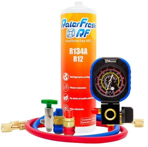 Gaz réfrigérant organique pour la climatisation des voitures Ralerfresh RF substitut des gaz R134a et R12 (RF 400g + Manomètre RF31)