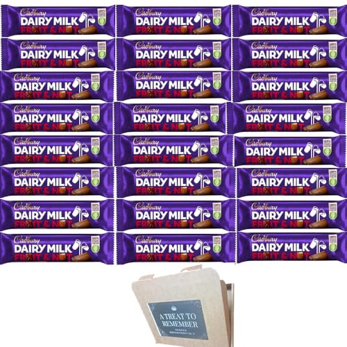 SHANZA DEPARTMENTAL'S Dairy Milk Fruit & Nut Chocolate Bar 49g (Pack Of 24) | Half Box | Share & Family Pack