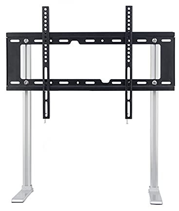KJHYYPP Base de Meuble TV Universelle, Support de Montage TV de Table sans poinçon, pour 32 à 55 Pouces, réglable en Hauteur avec Pieds en Forme de L (Black L)