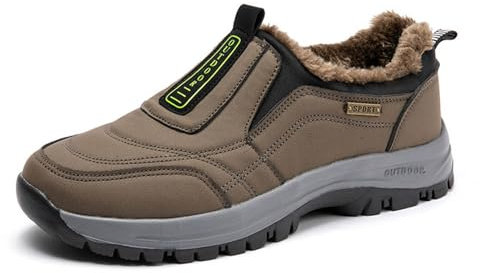 Zapatos para Caminar para Hombre, Zapatillas de Senderismo al Aire Libre, Zapatos de Senderismo sin Cordones para Hombre, Zapatos Ortopédicos, Zapatos Ligeros para el Trabajo Zapatillas de ante felpa
