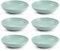Tradineur - Pack de 6 platos hondos de plástico, reutilizables y reciclables, aptos para uso alimentario, microondas y congelador, fabricados en España (Verde pastel - 19 x 4,5 cm - 750 ml)
