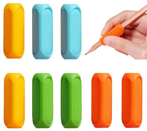 8 PCS Pencil Grip Original Pencil Grippers, Pencil Aid Grips for Kids Handwriting, Ergonomic Pen Grip for Righties & Lefties, Pencil Holder for Kids, Toddlers, Adults, Writing Tool with Finger Cushion