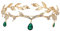 XoeLLe Prinzessin Crystal Crown, Elfenkrone, Vintage Grün Strass Diadem, Kristallperlen Stirn Kopfschmuck, Tiara für Hochzeit Braut Motto Party Karneval Cosplay Festival Kostüm Zubehör (Grün)