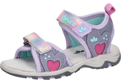 Lico Jungen Mädchen Blacky V Sandale, lila/pink/türkis, 32 EU