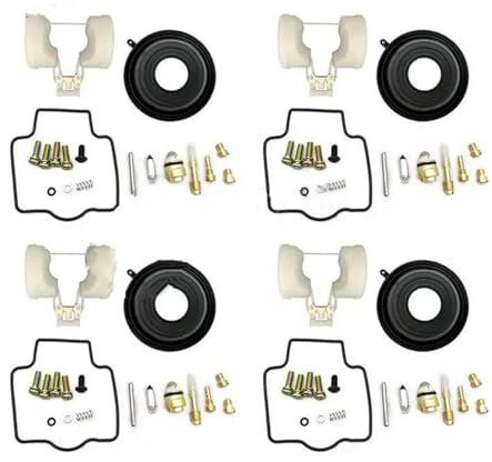 QIBBEI Kits de Reconstruction de carburateur Kit De Réparation De Joint Flottant De Carburateur avec Flotteur De Tasse D'huile Et Diaphragme À Vide pour Kawasaki ZXR750 ZXR 750 1989-1995(Style 3)