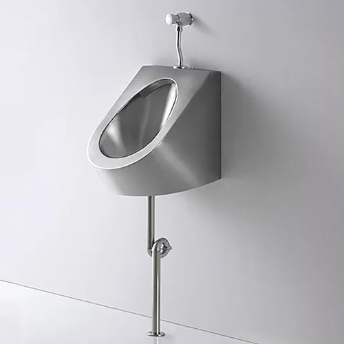 304 Edelstahl Urinal, wandmontierte Herren -Flush -Urinal, Badezimmer -Toiletten Urinal mit manuellem Spülenventil, kommerzielles Verschüttungs -Urinal, hocheffizient (Boden)