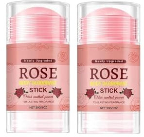 Natürlicher Deodorant-Körperpflegestift, tragbarer Geruchshemmer, Rosenduft, für Achseln, Hände und Füße (2 Stück)