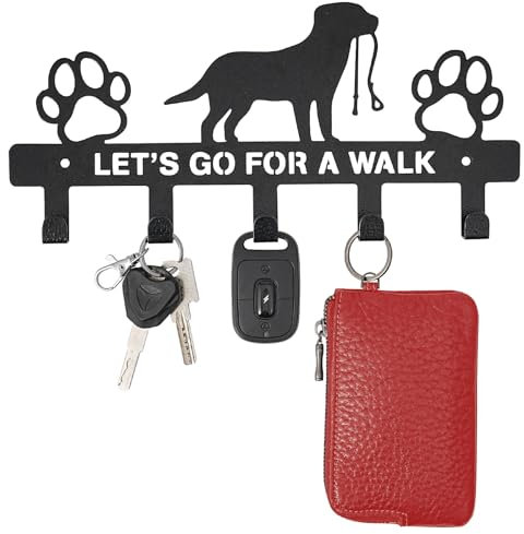 YELKOEYN Wandmontierte Schlüsselhalter - Lustiger Hundestil Eingang Schlüsselhaken, Kreative Eisenkunst Hundezubehör, Multifunktionsregal für Taschen und Kleidung Key Holder Hooks for Wall