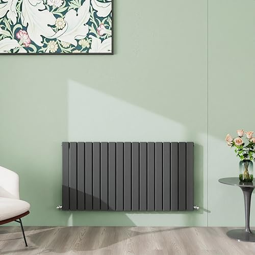 Simple Bathroom 600×1156mm Anthracite Horizontal Designer Radiator Single Panel Modern Central Heating Flat Panel Radiators