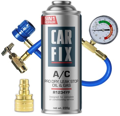 CARFIX, Kältemittel Ersatzgas r1234yf Auto Klimaanlage Nachfüllset - Klimaanlage Wohnmobil - entspricht 660g, 1 Dose, 5in1, 235g,