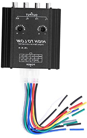 Convertisseur d'impédance Audio Culnflun 12 V 4 canaux, Filtre de fréquence pour Haut-Parleur stéréo de Voiture