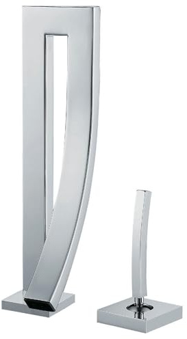 Hudor Robinet de lavabo sur plage B010CH – Laiton chromé – Collection Enipée – Moderne et raffiné