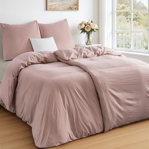 Duvetnova Bettwäsche Rosa Frühling 135x200 4teilig Superweiche Vorgewaschene Mikrofaser Baumwollähnlich ÖKO-TEX 2 Bettbezüge 135 x 200+2 Kissenbezüge 80x80-alle mit Reißverschluss Rosa Bettwäsche