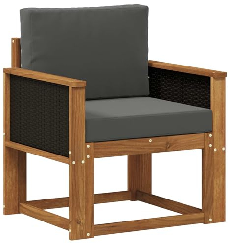 vidaXL Outdoor Mittelsofa Massivholz Akazie Natur, Garten-Sofa, modernes Eckmöbel, wetterfestes Loungeset, Terrasse Sitzgruppe für draußen