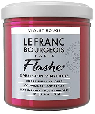 Lefranc Bourgeois Flashe, Extra-Fine Acrylic Vinyl Emulsion, Artists Quality, Red Violet, 125ml Pot