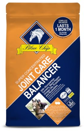 Blue Chip Joint Care Feed Balancer (Super Concentrated) 3kg. Complete & balanced horse feed with joint support turmeric, glucosamine, black pepper & natural oils, very low starch/sugar molasses FREE!