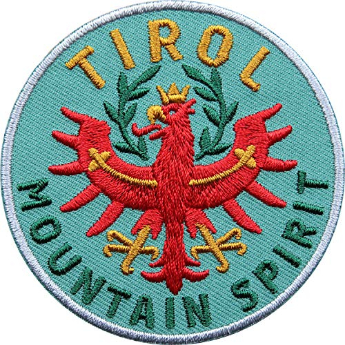 2 x Tirol Adler Patch hochwertig gestickt 65 mm/Aufbügler Aufnäher Bügel-Flicken Patches zum aufbügeln aufnähen Kleidung Rucksack/Österreich Tiroler Wappen Flagge Berge Wandern Reiseführer (Oliv)