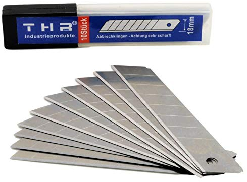 Lame di ricambio per taglierino, 100 pezzi, 18 mm, 0,5 mm