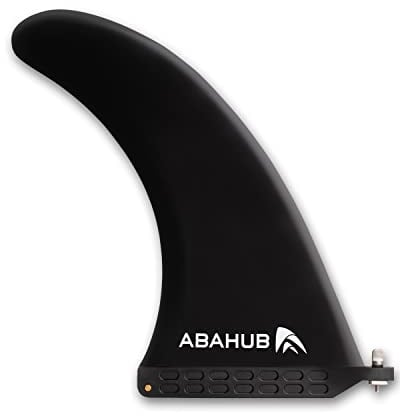 Abahub 10'' SUP Single Center Fin, No Tool Fin Screw, Fiberglass Reinforeced 10 inch SUP Replacement Fins for Surfboard, Stand-up Paddle Board, Longboard, Black