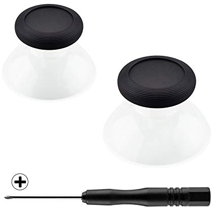 eXtremeRate Joysticks kompatibel mit Nintendo Switch Pro Controller, DIY-Ersatz Thumbsticks Analogsticks Sticks Aufsätze für Switch Pro Controller-Schwarz&Transparent