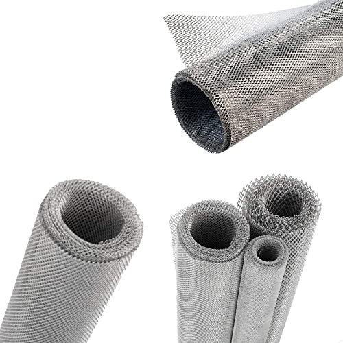 3 Ace Crafts 3 Aluminium Mesh Fine, Medium and Coarse Stainless Steel Woven Wire Mesh Panels Metal Insect Mesh Pest Control Mesh Filter Sheet Drain Cover Mesh Fine Rodent Wire Mesh Approx 3m × 0.5m