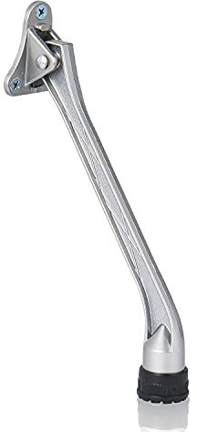 HOME&I Kickdown Door Stopper,7-Inch Door Holder Kick Door Kickstand Rubber Foot (Satin Nickel, 7 Inch x 1 Pack)