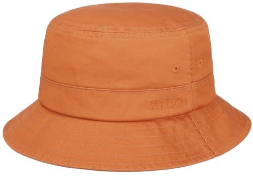 Stetson Organic Cotton Hut mit UV-Schutz Bio-Baumwolle Stoffhut Baumwollhut Fischerhut Anglerhut Damen/Herren - Frühling-Sommer - M (56-57 cm) rost