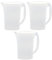 Engelland - 3 x Getränkekrug mit Deckel, Weiß-Transparent, für Saft, Wasser, Eistee, Softdrinks, Kanne, Behälter, Kühlschrankkrug, Multifunktionsbox, 2 Liter, Füllskala, BPA-frei, Kunststoff
