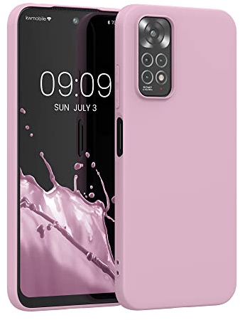 kwmobile Hülle für Xiaomi Redmi Note 11 / Note 11S TPU Case - Handyhülle unterstützt kabelloses Laden, Flexible Schutzhülle, gummiertes Cover in Altrosa