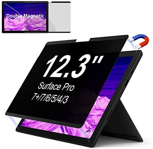 IPROKKO Privacy Screen for Surface Pro 7Plus/7/6/5/4/(12.3 inch), Magnetic Removable Microsoft Surface Privacy Filter, Laptop Anti Glare Blue Light Screen Protector