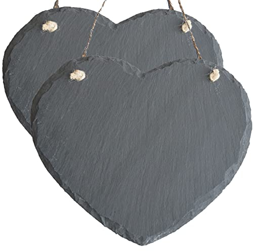 Schiefer Herz zum Hängen groß ca. 20cm Türschild Tafel Deko (2)
