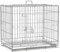 PawHut Jaula Plegable para Perros Perrera Metálica 61x43x50 cm Jaula Metálica para Perros con Bandeja Extraíble y 2 Puertas con Pestillo Blanco