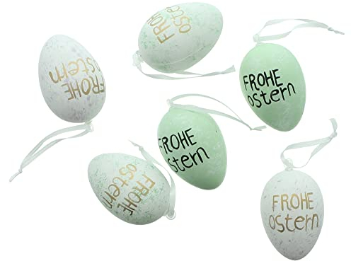 FRANK FLECHTWAREN Deko-Ei Frohe Ostern im 12er Set