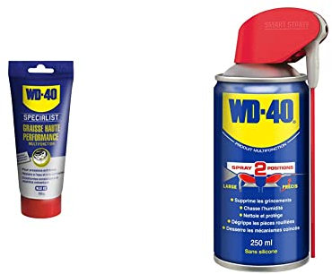 WD-40 SPECIALIST Graisse Haute Performance Multifonction. Tube 150 gr & WD-40 • Produit Multifonction • Spray Double Position • Sans Silicone • Non Conducteur • Compatible Plastiques