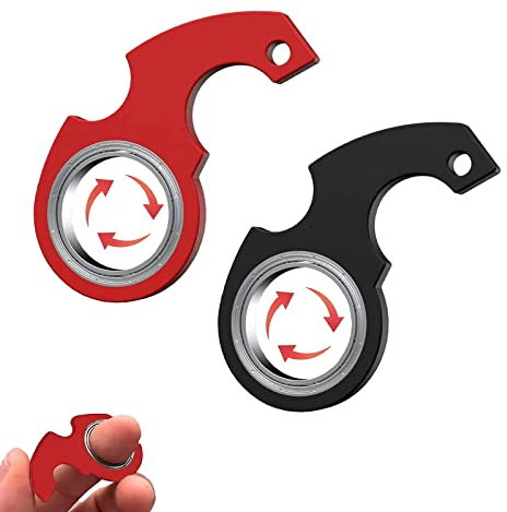 2 Stück Schlüsselanhänger Fidgets Ring Spielzeug, Neuartiges Schlüsselanhänger Spielzeug, Schlüssel Spinner, Spinning Keychain Fidget, Schlüsselanhänger Fidgets Ring Für Kinder Und Erwachsene
