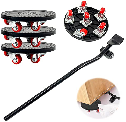 Mover Muebles, Kit Elevadores de Muebles, Transportador de Muebles para Transporte de Muebles Pesados, Closet, Sofá, Desplazamiento de Muebles con 6 Ruedas (1)