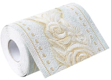 Warmhm Selbstklebende Tapetenbordüre mit Rosenmotiv, Grün, 10, 6cm X 5 M | Pvc, Ablösbar und Abwischbar, für Küche und Wohnzimmer, Modell Ya10203