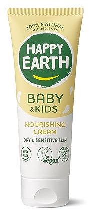 Happy Earth Baby&Kids Nährende Creme - Kinderkörpercreme - 100% Natürliche Inhaltsstoffe & Vegan - Nährend - 75 ML