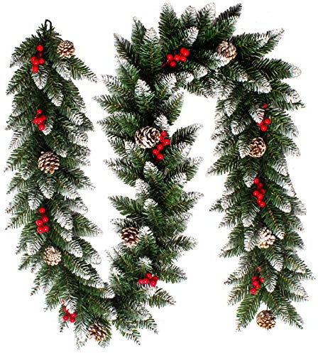 Hengsong Girlande Weihnachten,Weihnachtsgirlande 270 cm,Ø25cm Tannengirlande Künstlich für Treppen Girlande Weihnachten,Türgirlande&Weihnachtsbaum Deko,Christmas Decorations Outdoor,Außen&Innen