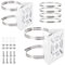TOLIDA 2 Packs Universal Vertical Pole Mount Brackets for CCTV Cameras with 8 Loops - Square Metal Mounting Bracket for Security Camera Ptz Dome, Outdoor/Indoor Wall Mounted Camera Bracket