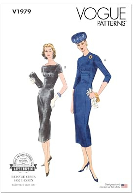 VOGUE PATTERNS V1979B5 Damenkleider B5 (36-38-40-42) Mehrfarbig