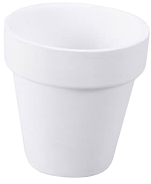 Toddmomy Lot de 10 Petits Pots De Fleurs Dintérieur en Terre Cuite Blanche avec Trous (8 X 8 Cm) pour La Maison La Salle De Classe Les Événements