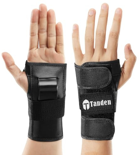 Tanden Wrist Guards for Skating Protective Gear Kids Wrist Guards for Roller Skating Snowboarding Ski Skateboard Wrist Guards, X-Small, Black