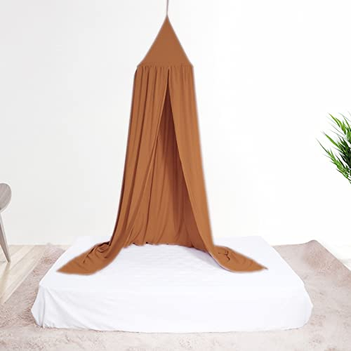 Wnvivi Runder Kuppelförmiger Betthimmel Zum Aufhängen, Himmelbett-Netzvorhänge, Betthimmel für Mädchenzimmer Zum Spielen, Heimdekoration(Braun)