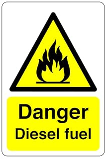 Danger Diesel fuel sign - 1.2mm Rigid plastic for indoor/outdoor usage (200mm x 150mm) Viewing Distance within 5m.
