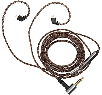 Jopwkuin 2 Pin 0.78mm Cable for Earphone, 3.5Mm Audio Cable Earphone Replacement Upgrade Cable,OFC Core Upgrade Right Angle Plug Cable for AS10 AS06 ZST ZS3 ES4