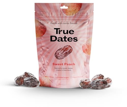 True Dates - PEACH | naturally flavoured sweet dates | No added sugar, Vegan, Palm Oil Free | 100 g