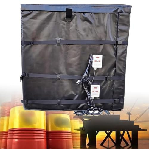DDZJTPP IBC-Tonnenfass-Heizung,2300W/4000W Fass-Heizdecke, Ölfass-Heizung,0~150℃ Temperaturregler,für IBC-Kunststofftanks,wasserdichte Isoliermaterialien,Black-275Gallon-1000L